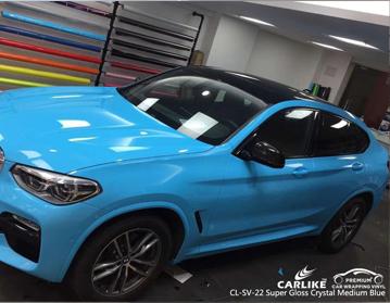 CARLIKE CL-SV-22 SUPER GLOSS CRYSTAL MEDIUM BLUE VINYL WRAP BMW - CARLIKE WRAP