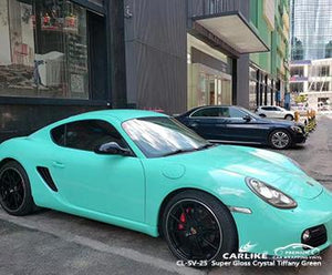CARLIKE CL-SV-25 super gloss crystal tiffany green vinyl color changing auto wrap Oslo Norway