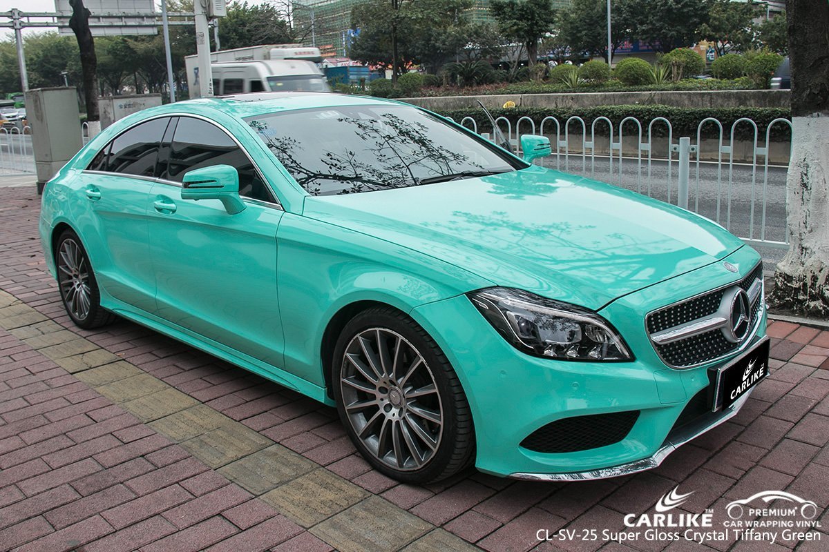 CARLIKE CL-SV-25 SUPER GLOSS CRYSTAL TIFFANY GREEN VINYL For Wrap Merc