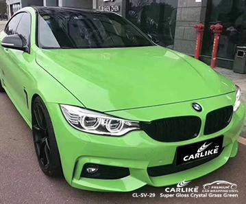 CARLIKE CL-SV-29 super gloss crystal grass green air bubble free car wrap Costa Rica - CARLIKE WRAP