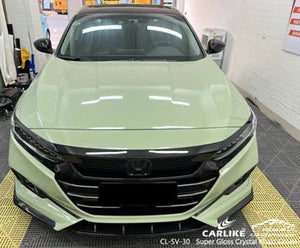 CARLIKE CL-SV-30 super gloss crystal khaki green vinyl for honda