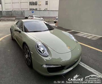 CARLIKE CL-SV-30 super gloss crystal khaki green vinyl for porsche - CARLIKE WRAP