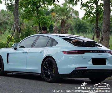 CARLIKE CL-SV-33 super gloss crystal sea sapphire blue vinyl for porsche - CARLIKE WRAP