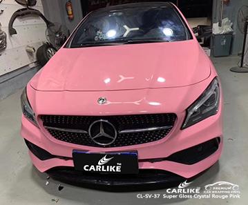 CARLIKE CL-SV-37 super gloss crystal rouge pink vinyl stretchable car wrapping stickers Bordeaux France - CARLIKE WRAP