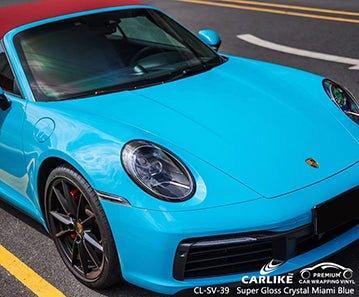 CARLIKE CL-SV-39 super gloss crystal miami blue vinyl for porsche - CARLIKE WRAP