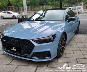 CARLIKE CL-SV-40 super gloss crystal porcelain blue vinyl for audi