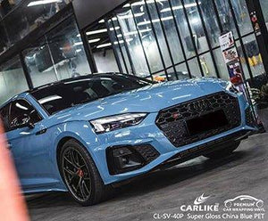CARLIKE CL-SV-40P super gloss crystal china blue vinyl (pet air release paper) for audi