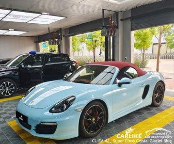 CARLIKE CL-SV-42 super gloss crystal glacier blue vinyl for porsche - CARLIKE WRAP