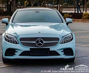 CARLIKE CL-SV-46P super gloss crystal benz gulf blue vinyl (pet air release paper) for  benz