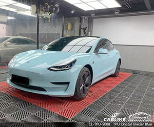 CARLIKE CL-TPU-5008 tpu gloss crystal bentley glacier blue vinyl for tesla