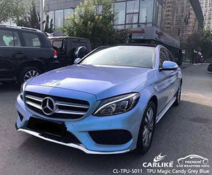 CARLIKE CL-TPU-5011 vinilo tpu magic candy gris azul para benz