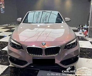 CARLIKE CL-TPU-5012 tpu gloss magic volcanic grey red vinyl for bmw