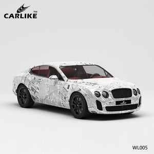 CARLIKE CL-WL005 newspaper painting high-precision printing customized car vinyl wrap for Bentley Motors