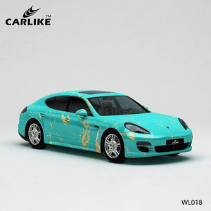 CARLIKE CL-WL018, adorno de lámina dorada con patrón, impresión de alta precisión, envoltura de vinilo personalizada para coche para porsche