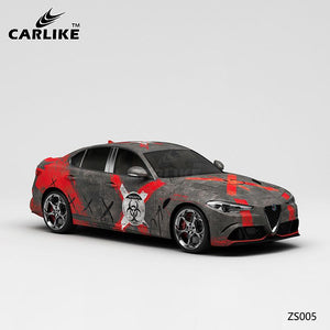 CARLIKE CL-ZS005 pattern resident evil red alert high-precision printing customized car vinyl wrap for alfa romeo