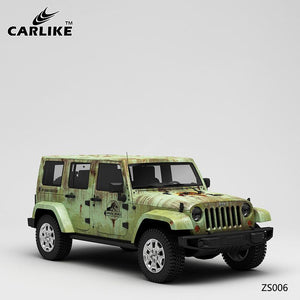 CARLIKE CL-ZS006 pattern rusty jurassic high-precision printing customized car vinyl wrap for jeep