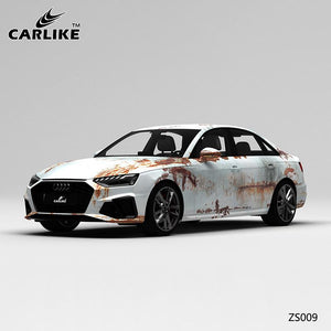 CARLIKE CL-ZS009 pattern old rust high-precision printing customized car vinyl wrap for audi