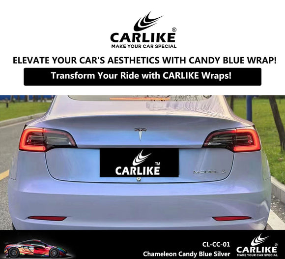 CARLIKE's Wholesale Candy Blue Wrap: Elevate Your Car's Aesthetics! - CARLIKE WRAP