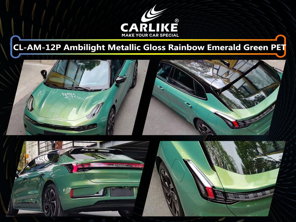 CL-AM-12P AMBILIGHT METALLIC GLOSS RAINBOW EMERALD GREEN PET VINYL FOR LYNK&CO - CARLIKE WRAP