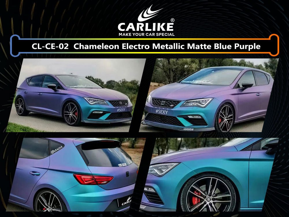 CL-CE-02 CHAMELEON ELECTRO METALLIC MATTE BLUE PURPLE VINYL FOR LEON - CARLIKE WRAP