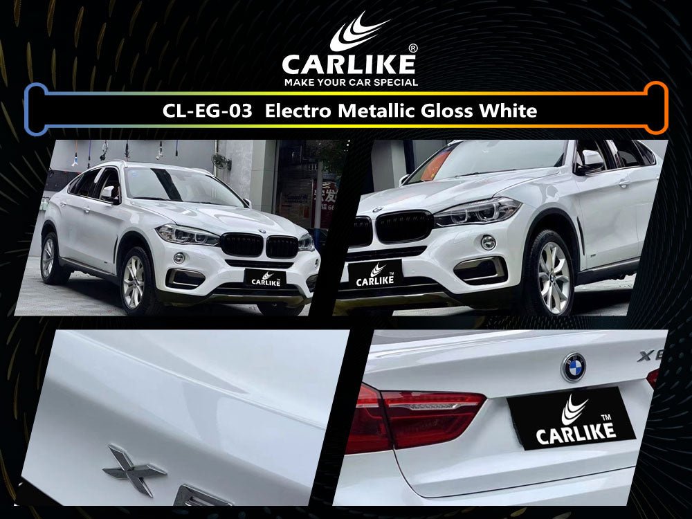 CL-EG-03 ELECTRO METALLIC GLOSS WHITE VINYL FOR BMW - CARLIKE WRAP