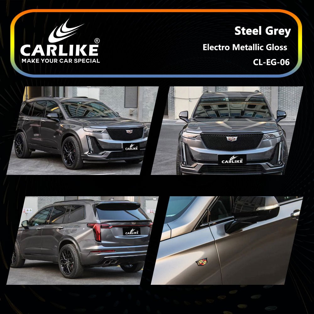 CL-EG-06 ELECTRO METALLIC GLOSS STEEL GREY VINYL FOR CADILLAC - CARLIKE WRAP