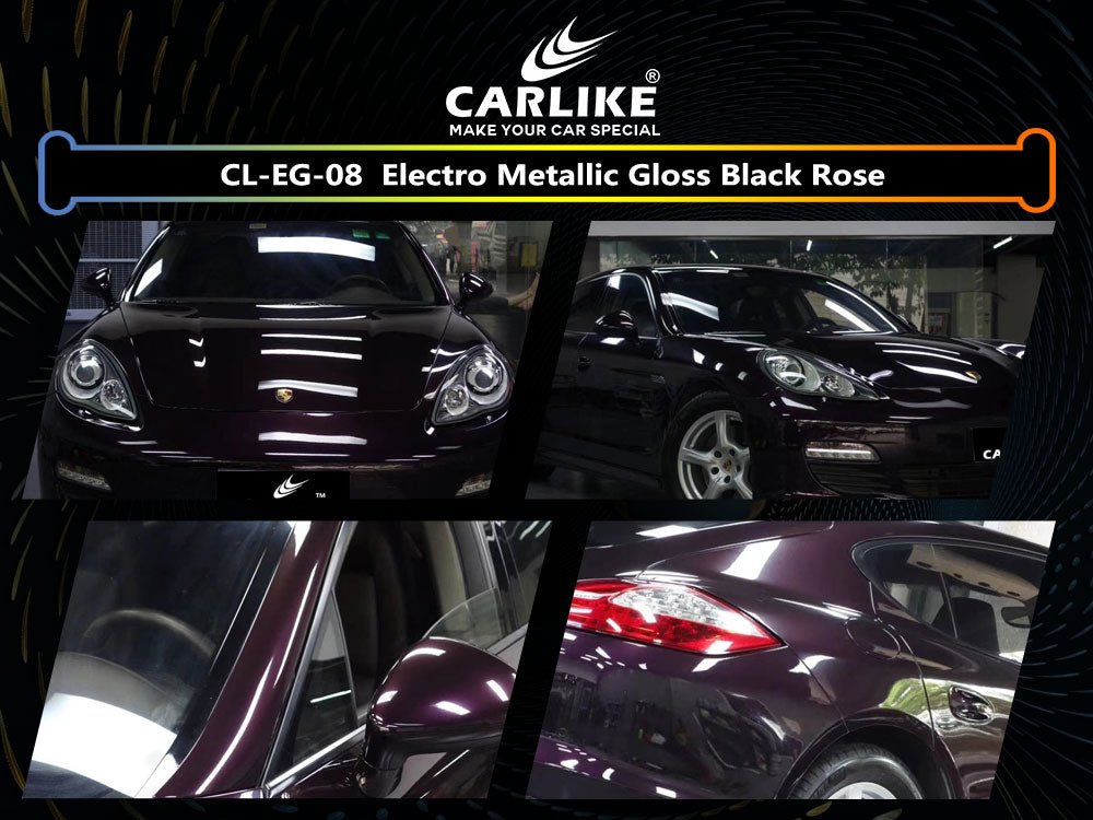 CL-EG-08 ELECTRO METALLIC GLOSS BLACK ROSE VINYL FOR PORSCHE - CARLIKE WRAP