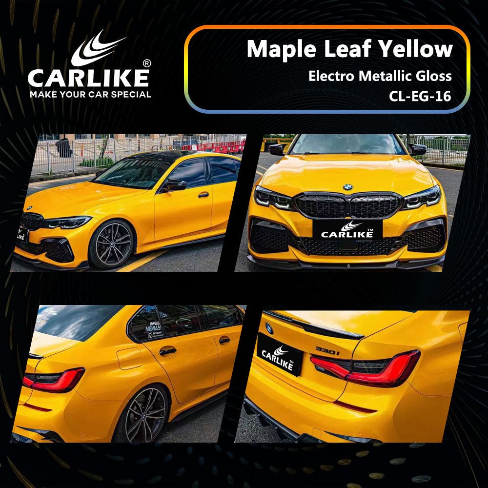 CL-EG-16 ELECTRO METALLIC GLOSS MAPLE LEAF YELLOW VINYL FOR BMW - CARLIKE WRAP