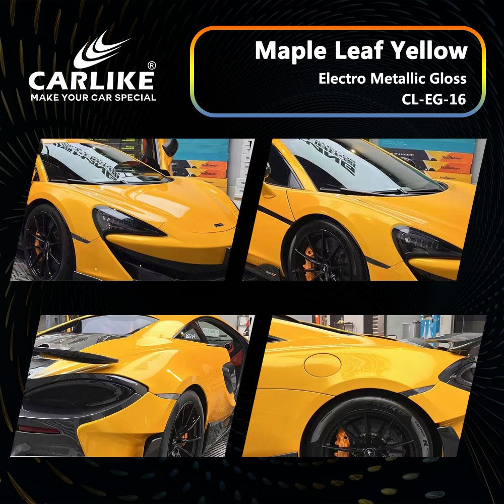 CL-EG-16 ELECTRO METALLIC GLOSS MAPLE LEAF YELLOW VINYL FOR MCLAREN - CARLIKE WRAP