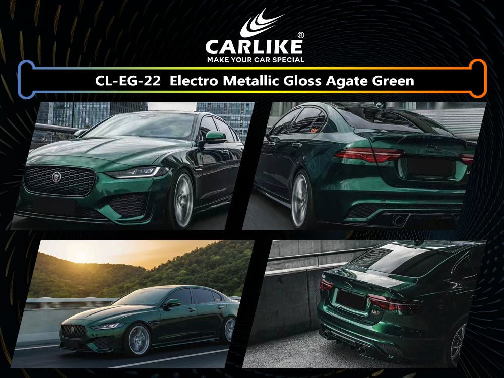 CL-EG-22 ELECTRO METALLIC GLOSS AGATE GREEN VINYL FOR JAGUAR - CARLIKE WRAP