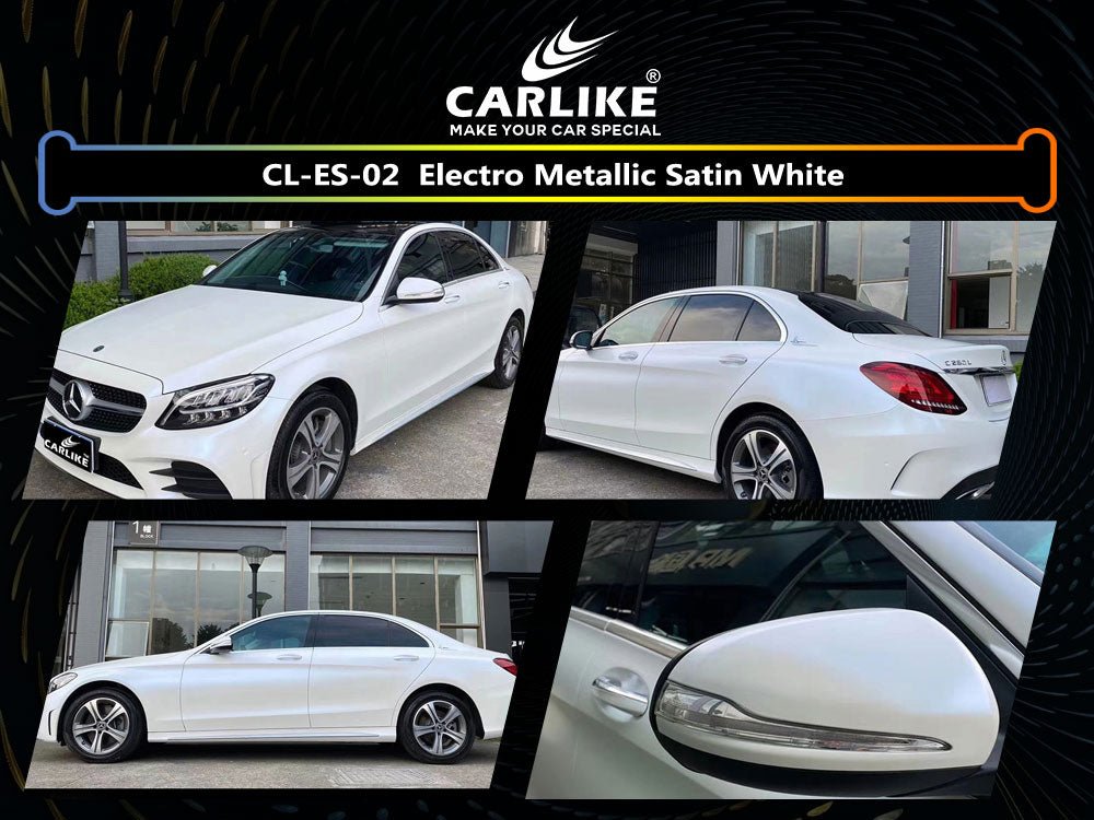 CL-ES-02 ELECTRO METALLIC SATIN WHITE VINYL FOR BENZ - CARLIKE WRAP