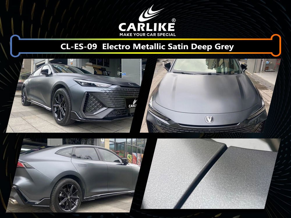 CL-ES-09 ELECTRO METALLIC SATIN DEEP GREY VINYL FOR CHANA - CARLIKE WRAP