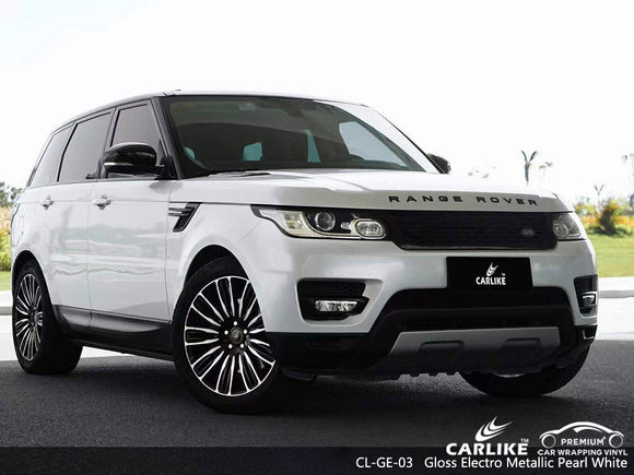 CL-GE-03 gloss electro metallic pearl white vinyl for range rover - CARLIKE WRAP