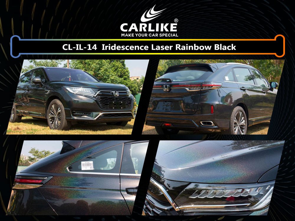 CL-IL-14 IRIDESCENCE LASER RAINBOW BLACK VINYL FOR HONDA - CARLIKE WRAP