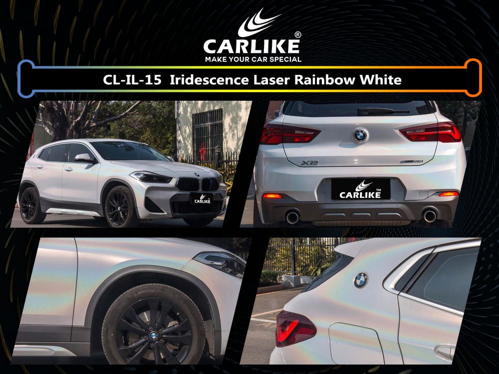 CL-IL-15 IRIDESCENCE LASER RAINBOW WHITE VINYL FOR BMW - CARLIKE WRAP
