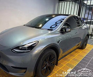 CL-LM-02P liquid metallic grey vinyl (pet air release paper) for tesla