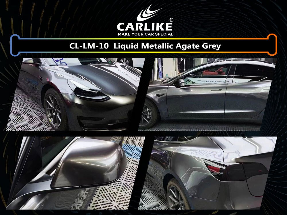 CL-LM-10 LIQUID METALLIC AGATE GREY VINYL FOR TESLA - CARLIKE WRAP
