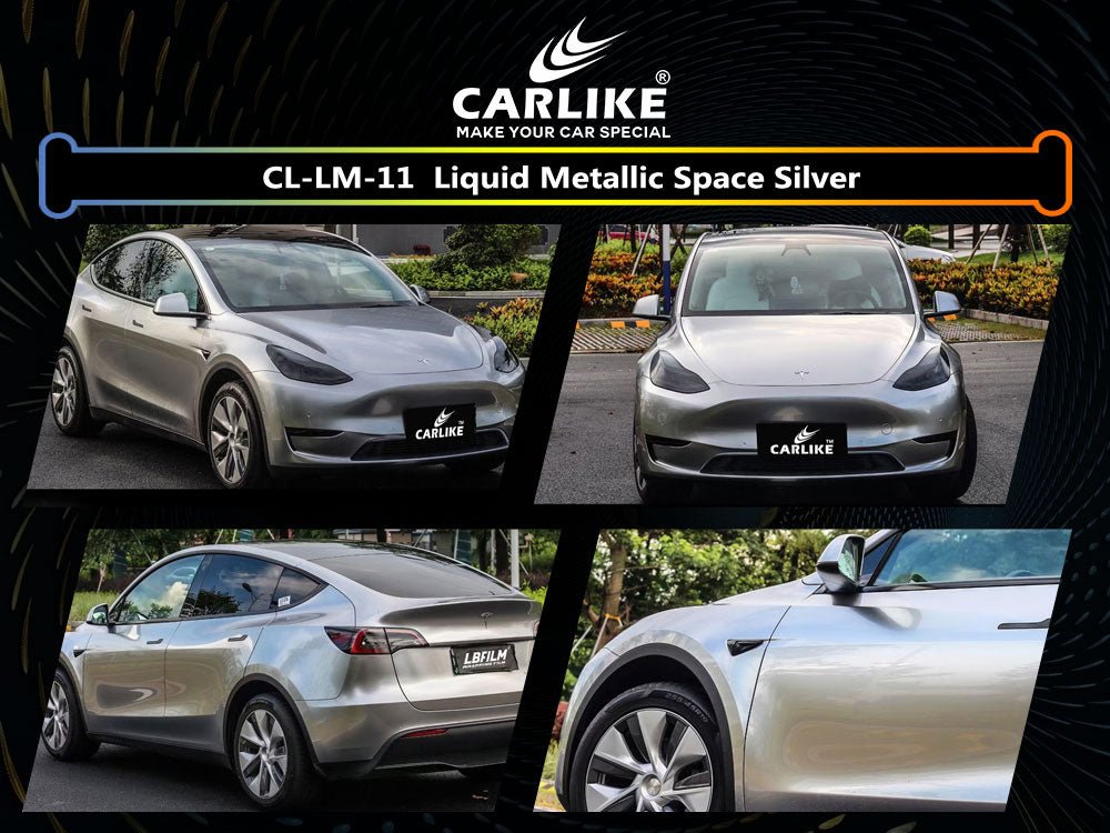 CL-LM-11 SELF HEALING LIQUID METALLIC SPACE SILVER PET VINYL FOR BMW - CARLIKE WRAP