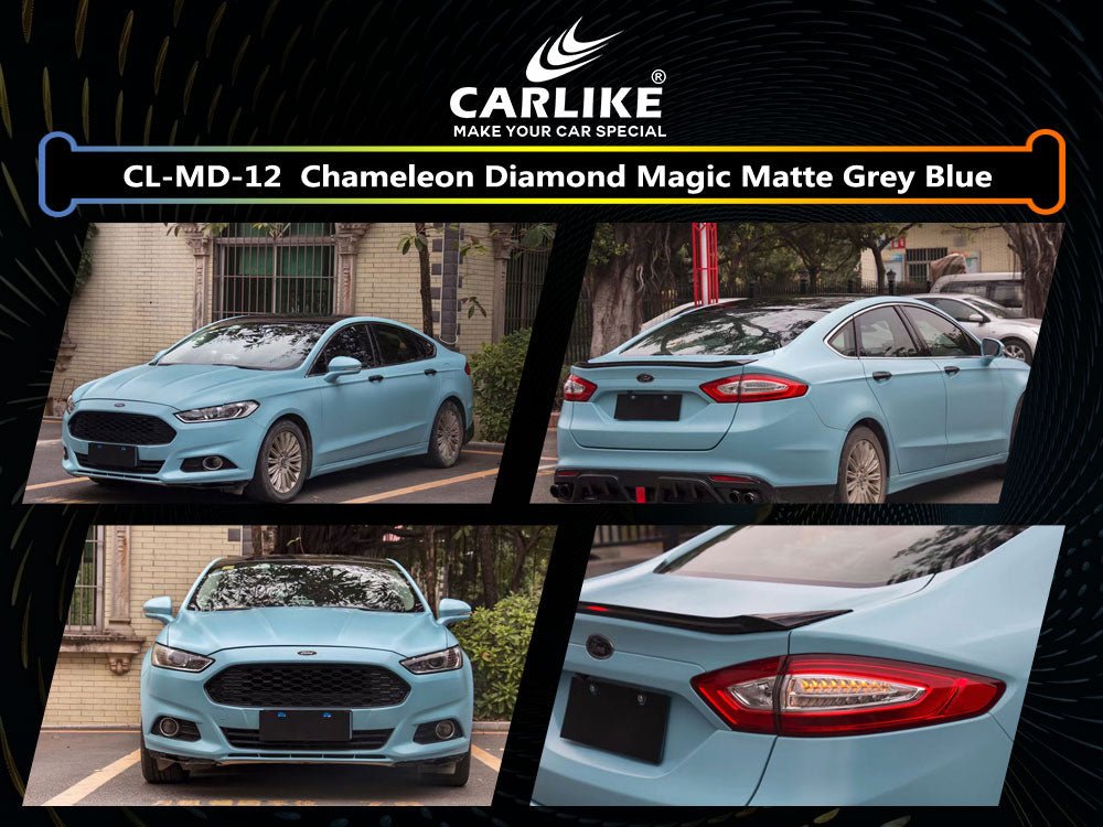 CL-MD-12 CHAMELEON DIAMOND MAGIC MATTE GREY BLUE VINYL FOR FORD - CARLIKE WRAP