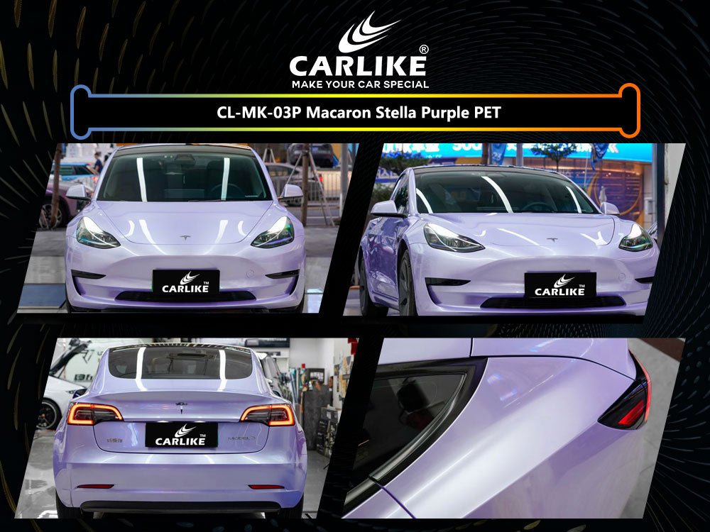 CL-MK-03P MACARON STELLA PURPLE PET VINYL FOR TESLA - CARLIKE WRAP