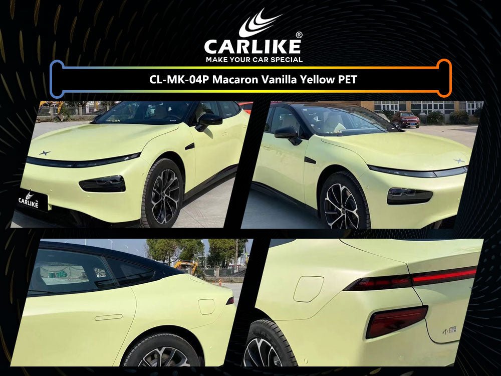 CL-MK-04P MACARON VANILLA YELLOW PET VINYL FOR XPENG MOTORS - CARLIKE WRAP