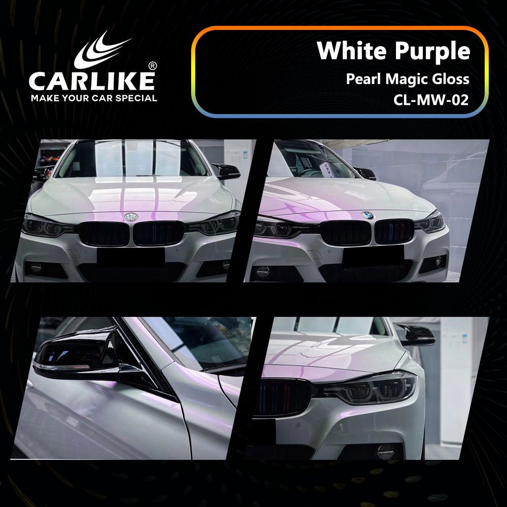 CL-MW-02 PEARL MAGIC GLOSS WHITE PURPLE VINYL FOR BMW - CARLIKE WRAP