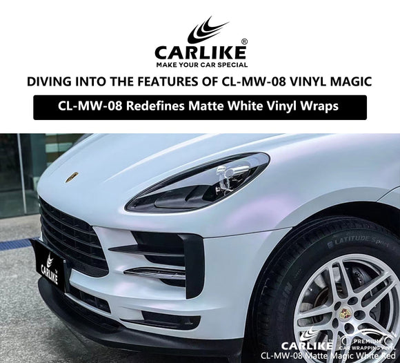 CL-MW-08 Pearl Magic Matte White Red Vinyl Film Factory - CARLIKE WRAP