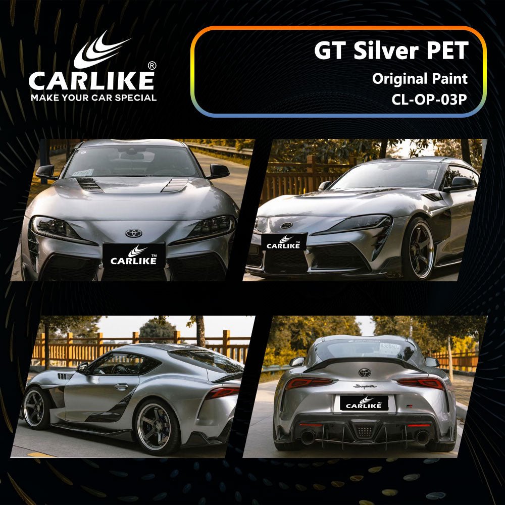 CL-OP-03P ORIGINAL PAINT GT SILVER PET VINYL FOR TOYOTA - CARLIKE WRAP