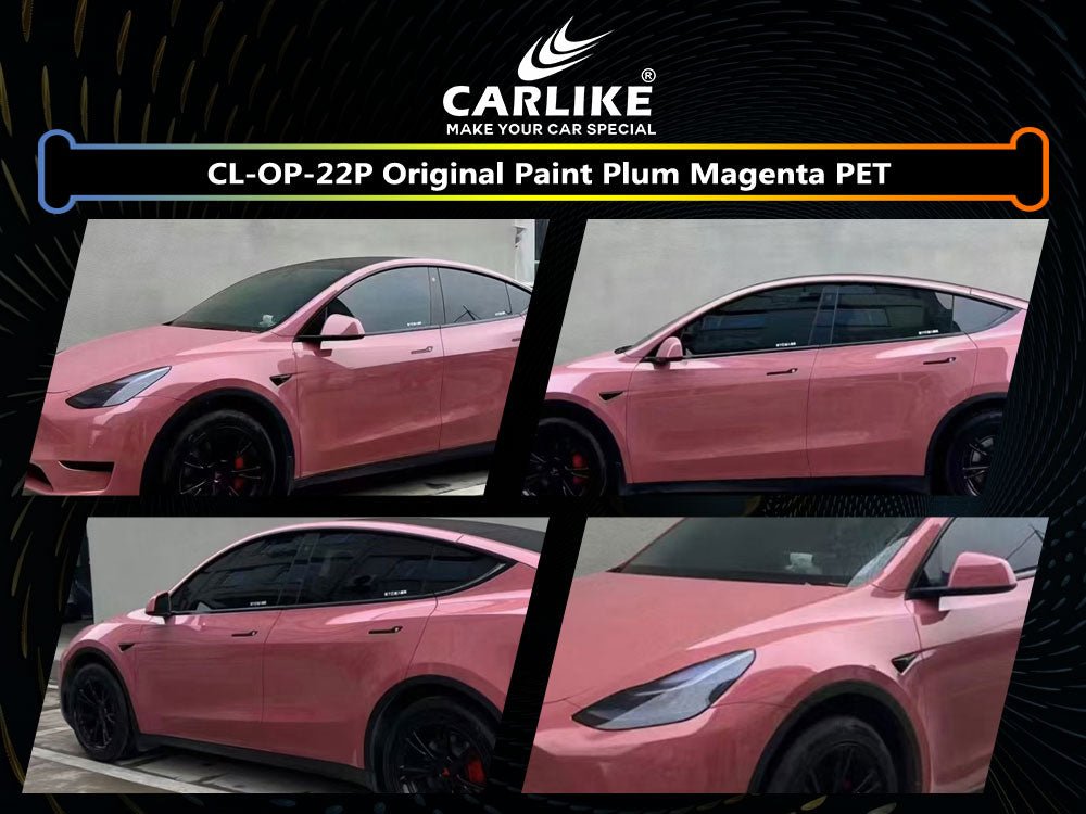 CL-OP-22P ORIGINAL PAINT PLUM MAGENTA PET VINYL FOR TESLA - CARLIKE WRAP
