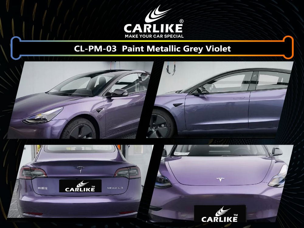 CL-PM-03 PAINT METALLIC GREY VIOLET VINYL FOR TESLA - CARLIKE WRAP