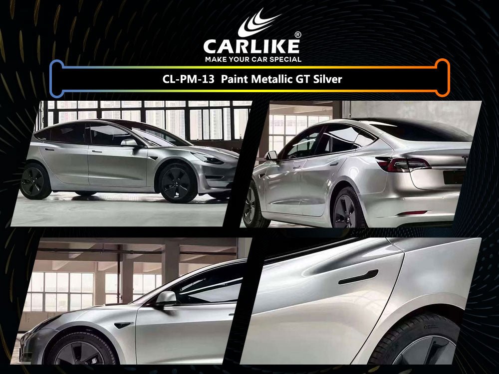 CL-PM-13 PAINT METALLIC GT SILVER VINYL FOR TESLA - CARLIKE WRAP