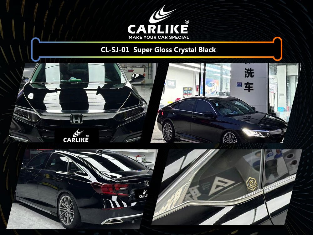 CL-SJ-01 SUPER GLOSS CRYSTAL BLACK VINYL FOR HONDA - CARLIKE WRAP