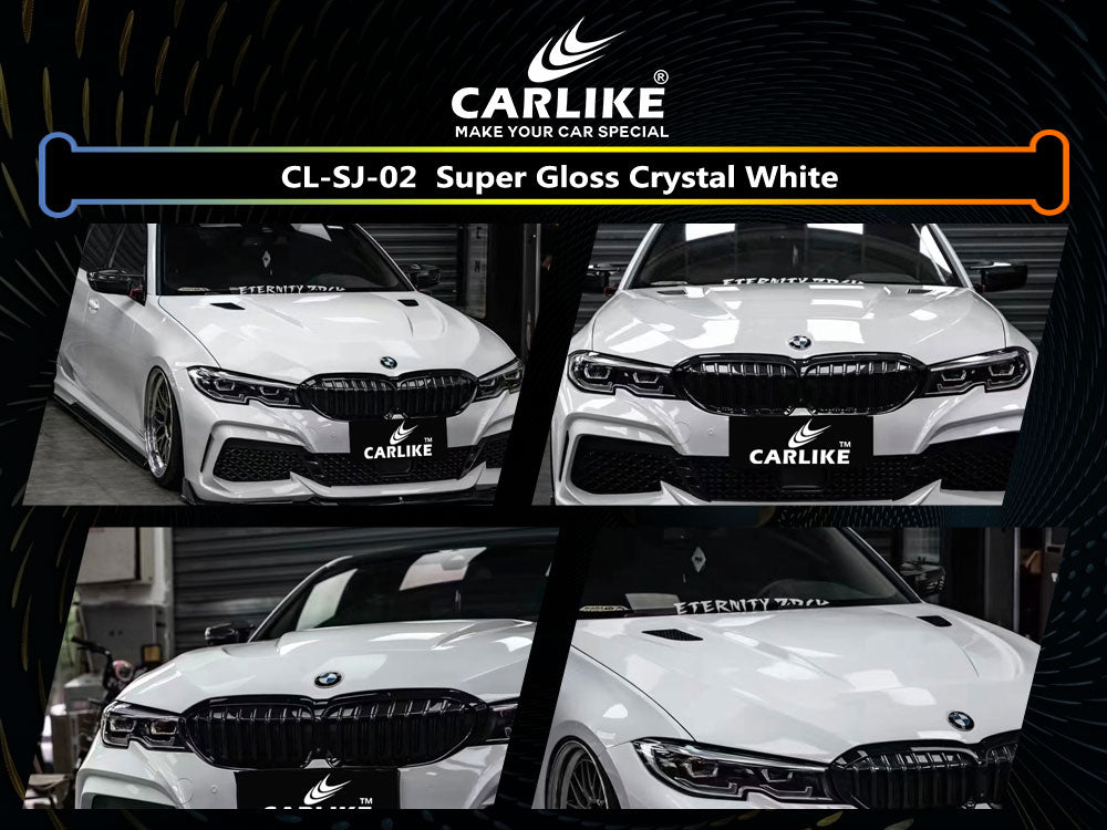 CL-SJ-02P SUPER GLOSS CRYSTAL WHITE PET VINYL FOR BMW - CARLIKE WRAP