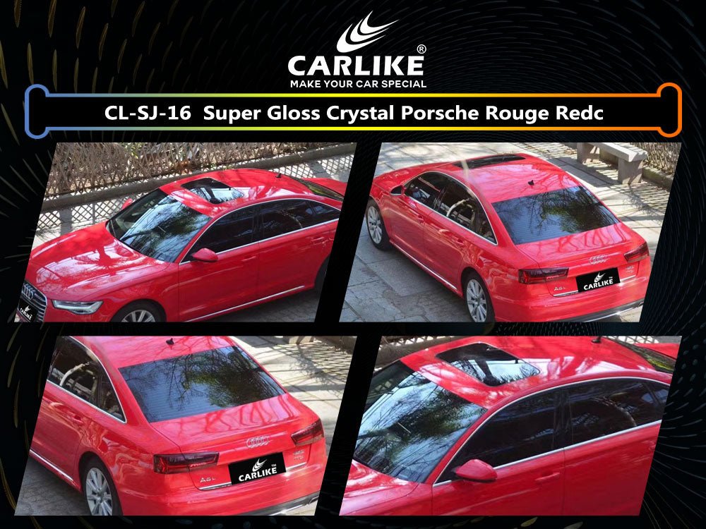 CL-SJ-16 SUPER GLOSS CRYSTAL PORSCHE ROUGE RED VINYL FOR AUDI - CARLIKE WRAP
